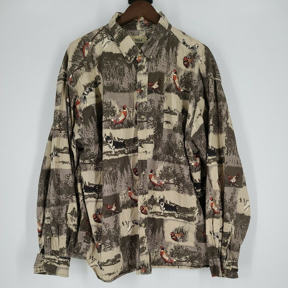 Outdoor Life Field Tested Men’s Size 3XL Shirt Button Down Hunting Dog Duck Hunt